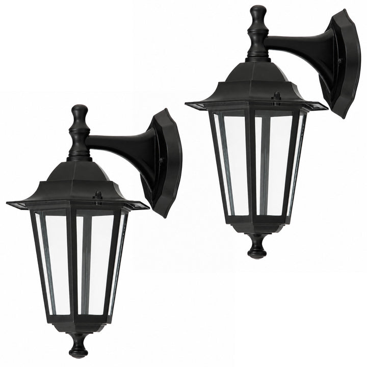 Nástenná lampa Rabalux, vonkajšia, IP43, E27, max. 60 W, čierna, Velence, 2 ks