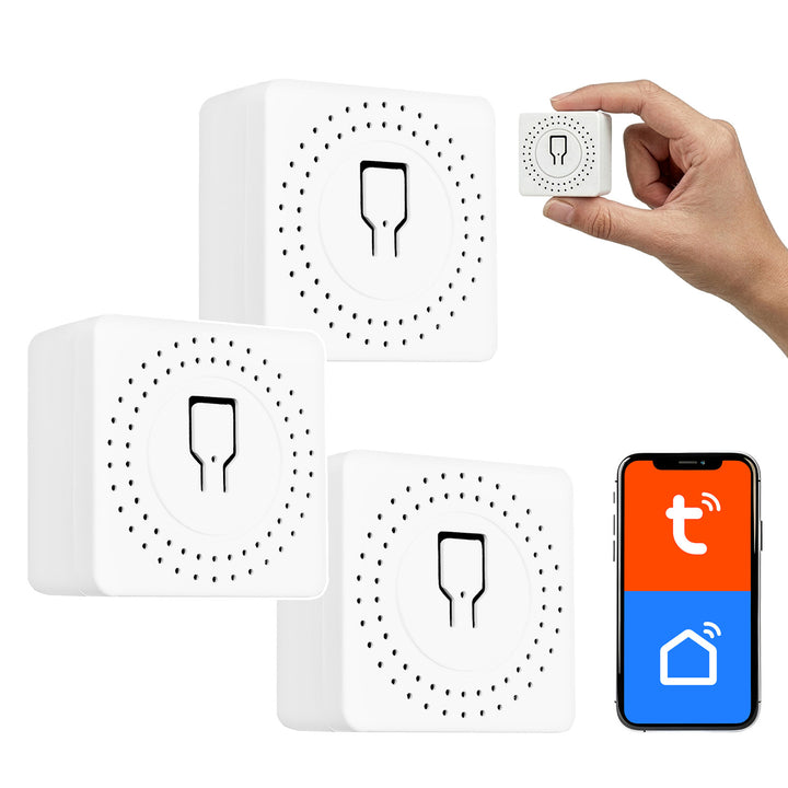 Zápustný WiFi relé GreenBlue, Android/iOS/Alexa/Google Home, 100–240 V striedavého prúdu, 50/60 Hz, max. 16 A, pre LED 150 W, GB739, 3 kusy