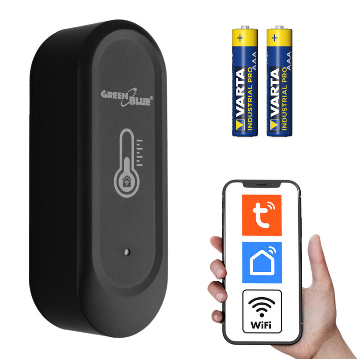 Externý snímač teploty a vlhkosti WiFi GreenBlue, Android/iOS, 3,0 V DC, LR03x2, IP65, GB741 + 2x batéria R-03 LR03 AAA alkalická Varta Industrial 4003