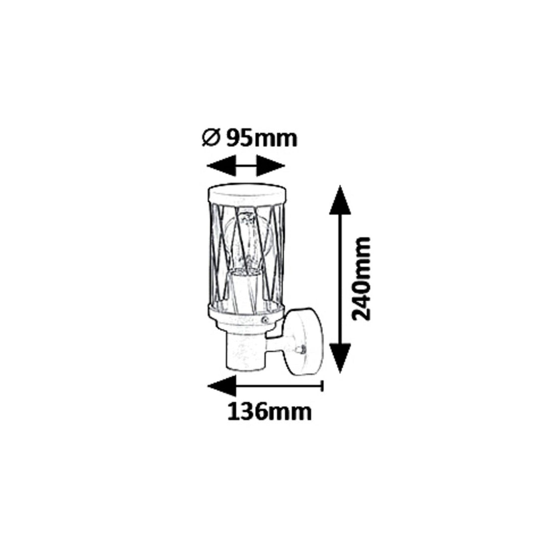 Vonkajšia nástenná lampa Rabalux Budapest, IP44, farba hnedá, závit E27, max. 40 W, 8888