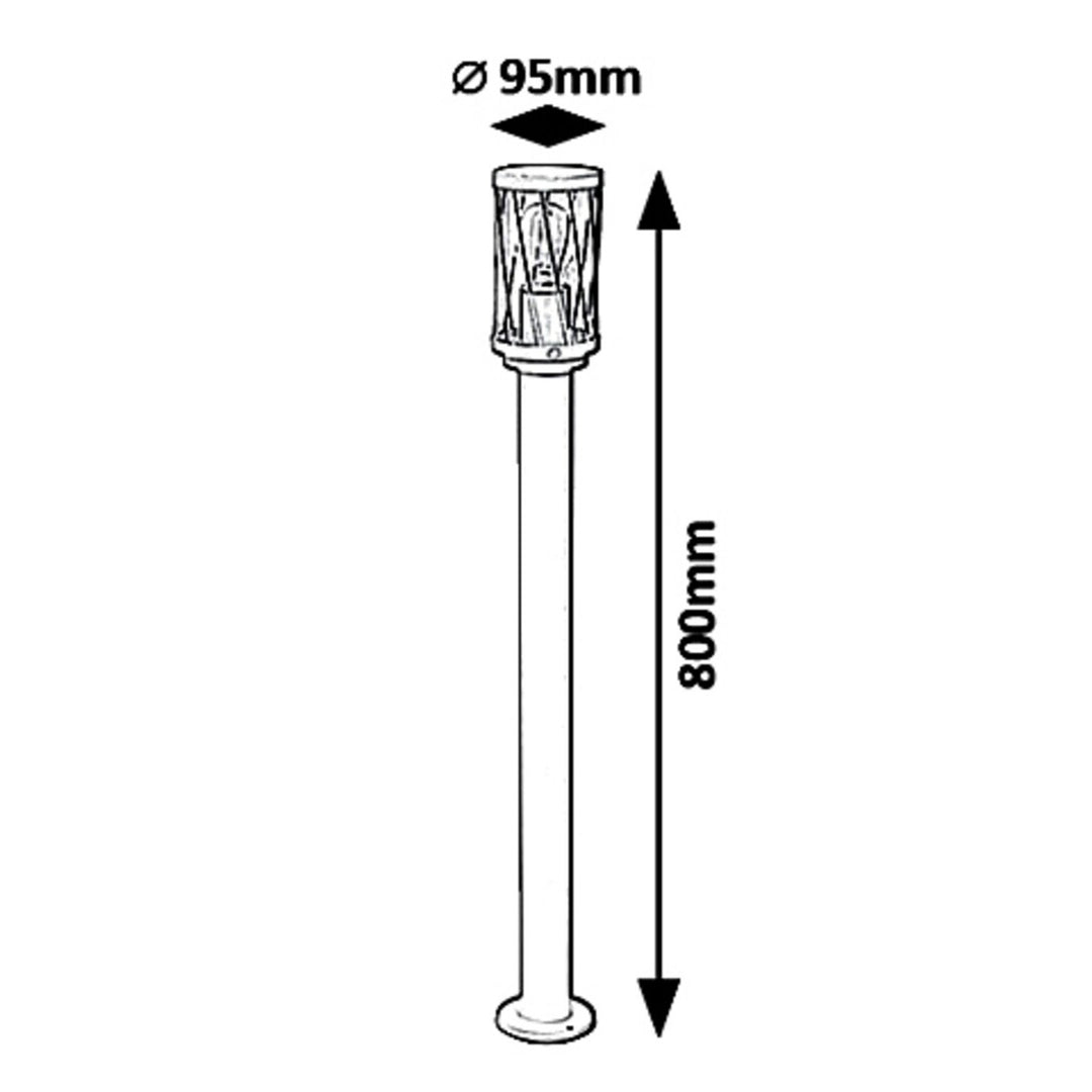 Záhradná stojaca lampa Rabalux Budapest, IP44, hnedá, závit E27, max. 40 W, 8890