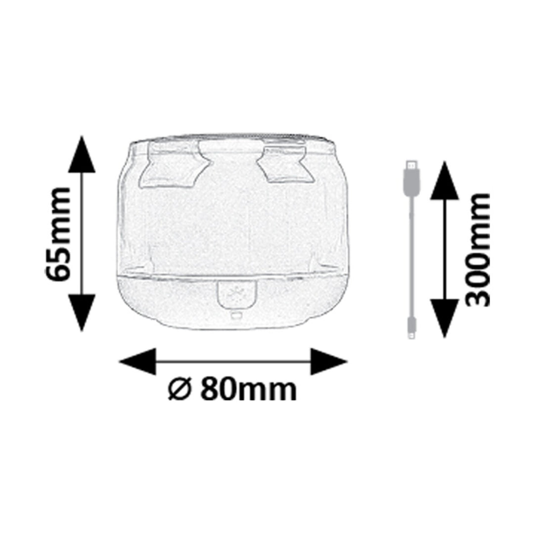 Stolná lampa Rabalux Radelia, Bluetooth reproduktor, RGB, čierna, IP20, akumulátor, 76110