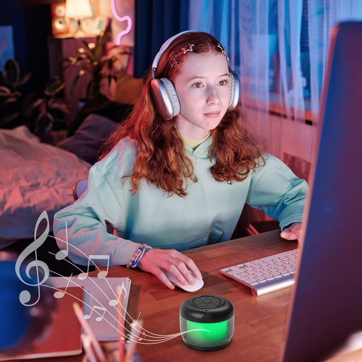 Stolná lampa Rabalux Radelia, Bluetooth reproduktor, RGB, čierna, IP20, akumulátor, 76110
