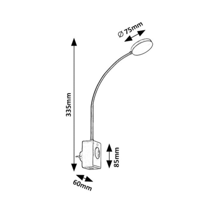 Nástenná lampa Rabalux Tivro, LED 4 W, čierna, IP20, 3 varianty teploty farby svetla: 3000, 4000, 6000, 71284