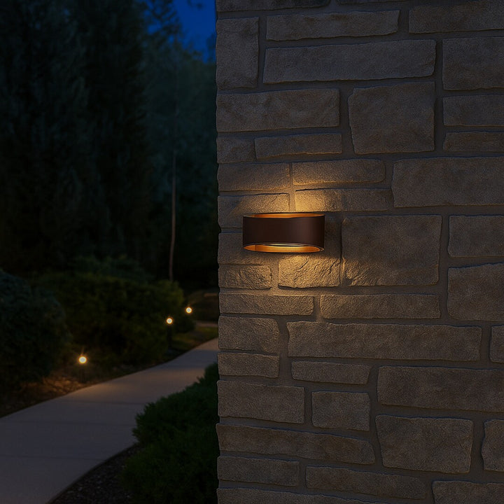 Vonkajšia nástenná lampa Rabalux Gerla, hnedá, LED 9 W, IP54, 3000 K, 77180