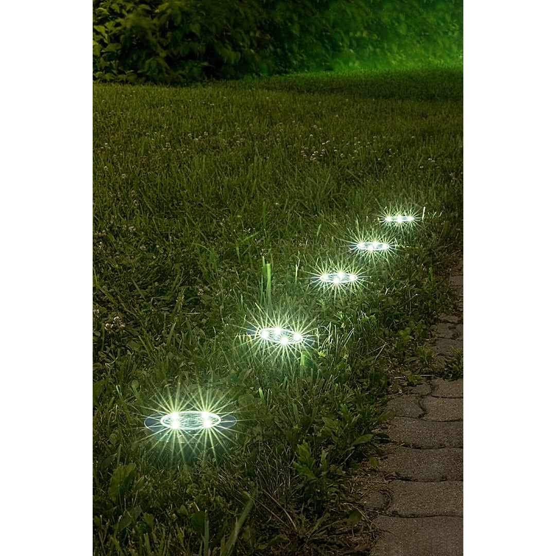 Solárna záhradná lampa Rabalux Dannet, IP44, farba saténový chróm, 7975