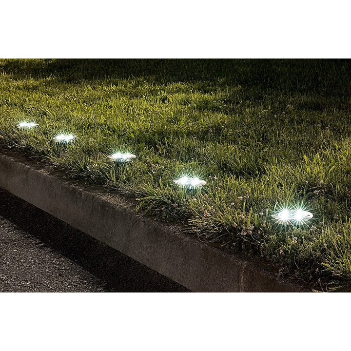 Solárna záhradná lampa Rabalux Dannet, IP44, farba saténový chróm, 7975