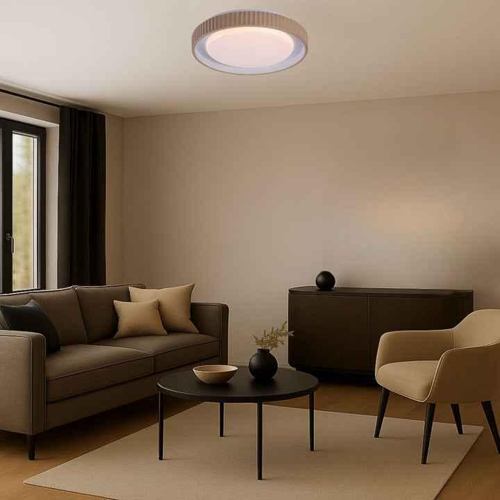 Lampa Pastello LED 48 W IP20 šedo-béžová 3000–6500 K, funkcia pamäte s diaľkovým ovládačom, funkcia časovača, efekt nočnej lampy, 71345
