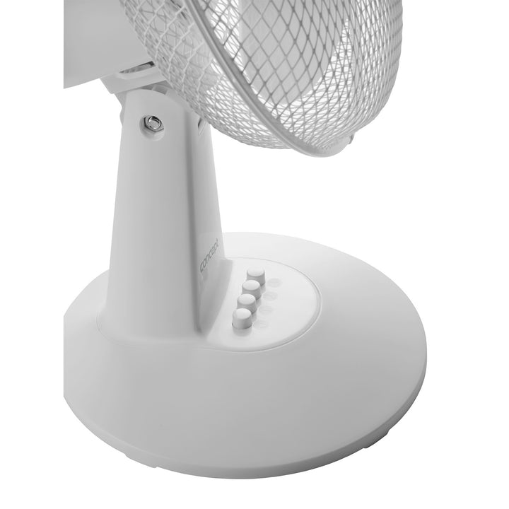 Stolný ventilátor Concept, biela farba, 3 rýchlostné stupne, oscilácia, tichá prevádzka, nastaviteľný sklon, VS5040