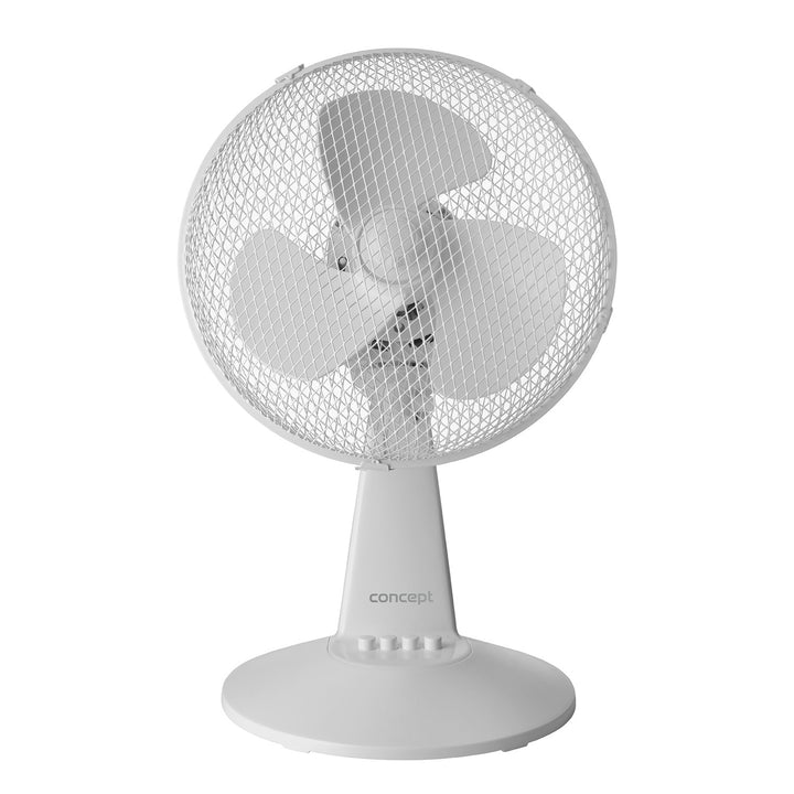 Stolný ventilátor Concept, biela farba, 3 rýchlostné stupne, oscilácia, tichá prevádzka, nastaviteľný sklon, VS5040