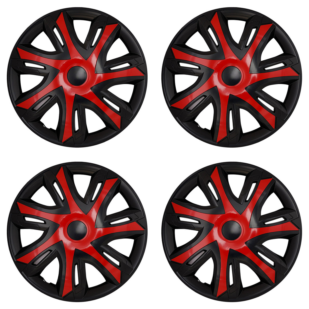 Univerzálne kryty kolies 15'' NRM N-Power červené/čierne, 4 ks