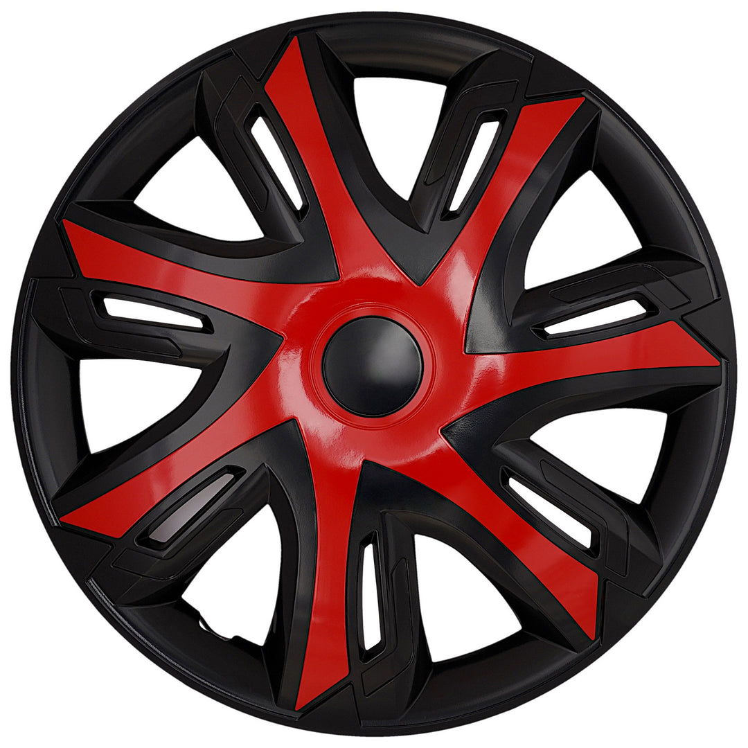 Univerzálne kryty kolies 15'' NRM N-Power červené/čierne, 4 ks
