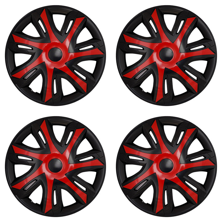 Univerzálne kryty kolies 16'' NRM N-Power červené/čierne, 4 ks