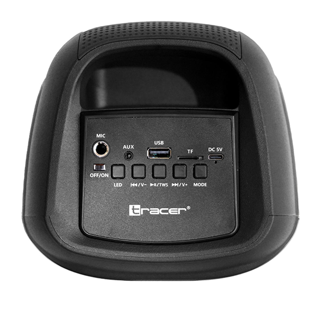 Bezdrôtový reproduktor Tracer, Bluetooth 5.0, RMS výkon 20 W, režim karaoke, mikrofón, Powervox P2 TWS