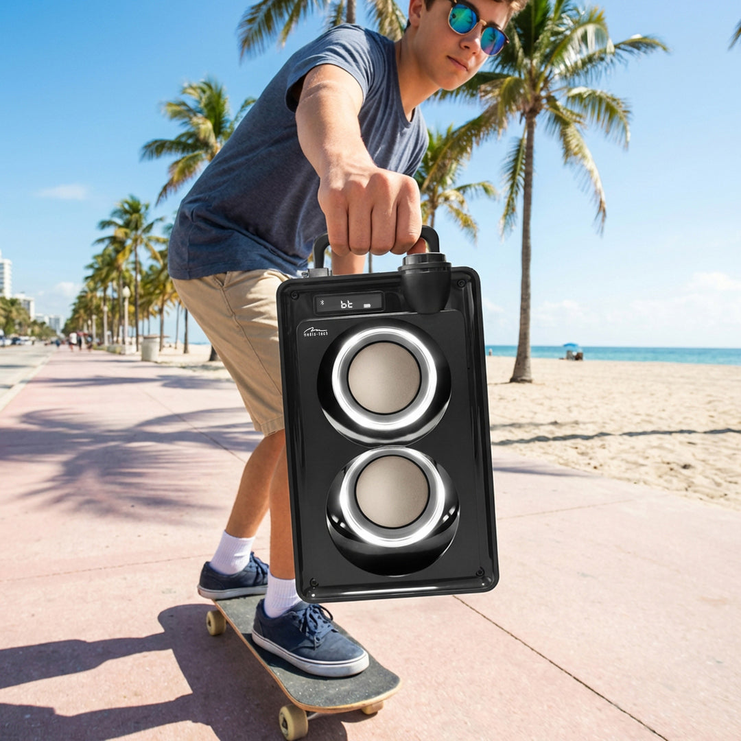 Prenosný Bluetooth reproduktor OVERBOX MT3186, FM rádio, podpora SD kariet, USB, RMS výkon 30 W, Mediatech