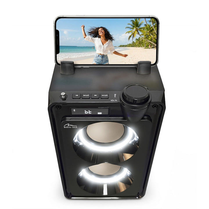 Prenosný Bluetooth reproduktor OVERBOX MT3186, FM rádio, podpora SD kariet, USB, RMS výkon 30 W, Mediatech