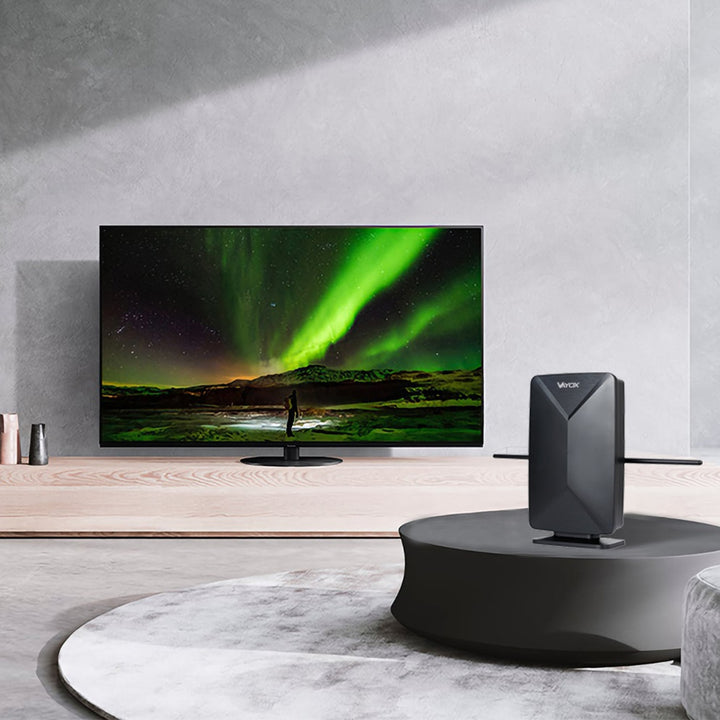 Aktívna anténa, izbová, vnútorná, vonkajšia, DVB-T2, pozemná televízia 4K, Vayox