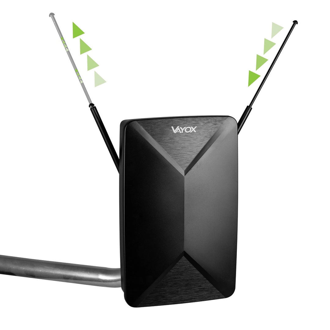 Aktívna anténa, izbová, vnútorná, vonkajšia, DVB-T2, pozemná televízia 4K, Vayox