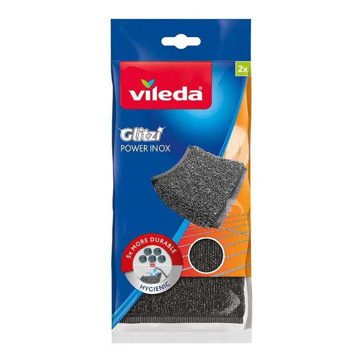 Sada s plochým mopom Ultramax + rukavice Universal + špongia Glitzi (2 ks) Vileda, bezdotykový systém odvodňovania, dva druhy vlákien, 177453