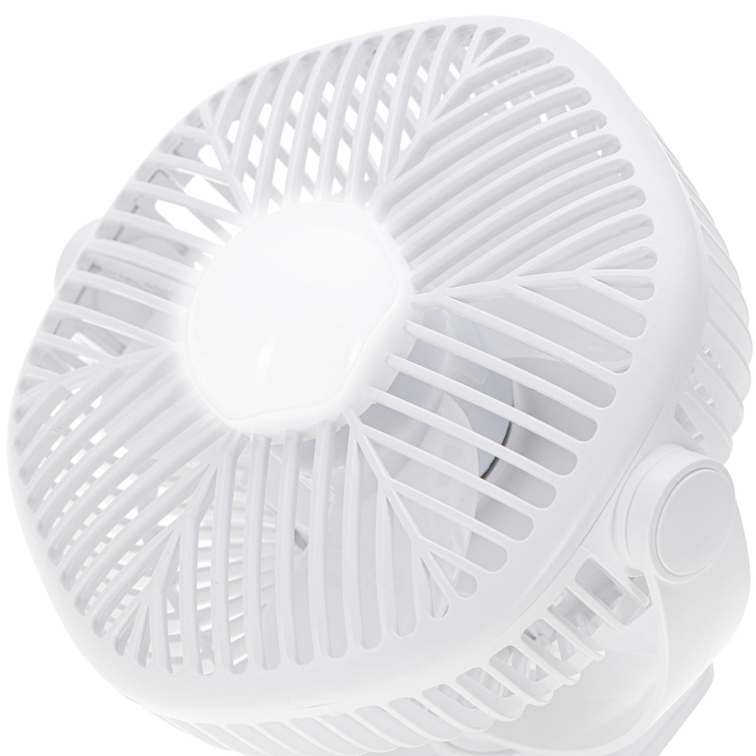 Akumulátorový ventilátor 5"/12,7 cm s klipom – USB / LED, AD 7335, Adler
