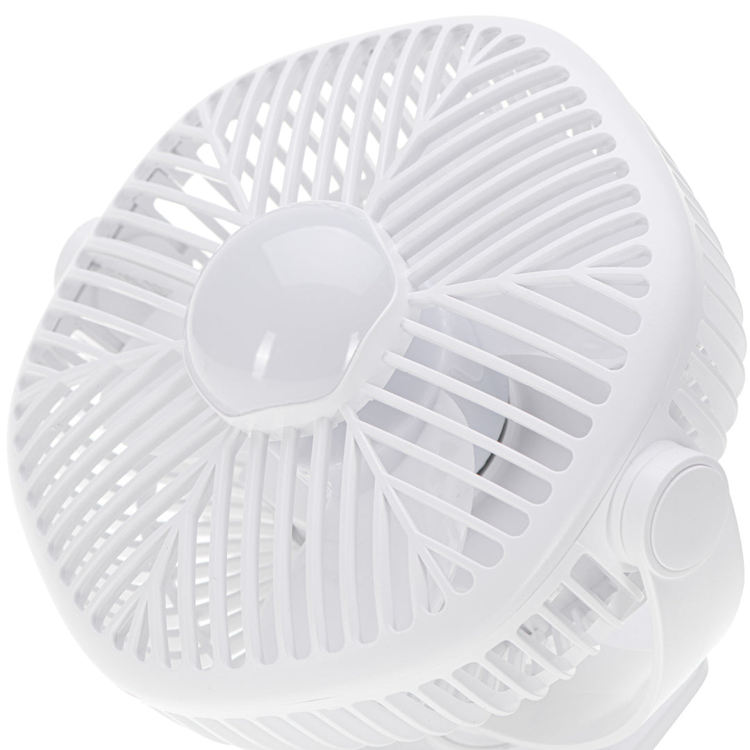 Akumulátorový ventilátor 5"/12,7 cm s klipom – USB / LED, AD 7335, Adler
