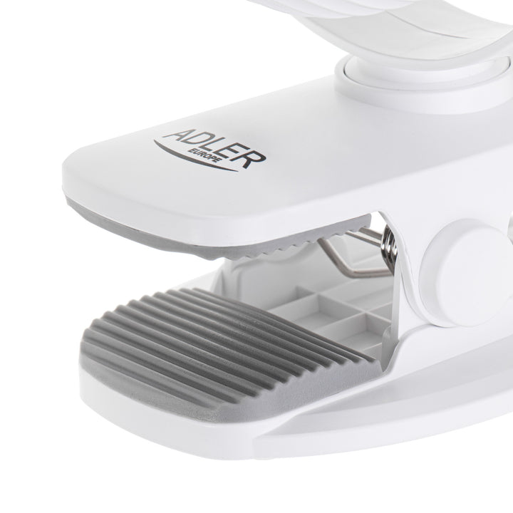 Akumulátorový ventilátor 5"/12,7 cm s klipom – USB / LED, AD 7335, Adler