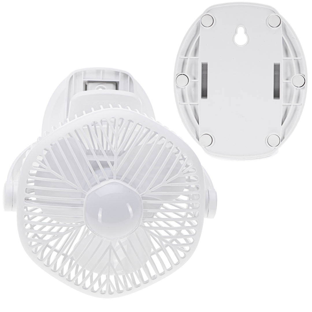 Akumulátorový ventilátor 5"/12,7 cm s klipom – USB / LED, AD 7335, Adler