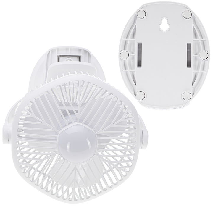 Akumulátorový ventilátor 5"/12,7 cm s klipom – USB / LED, AD 7335, Adler