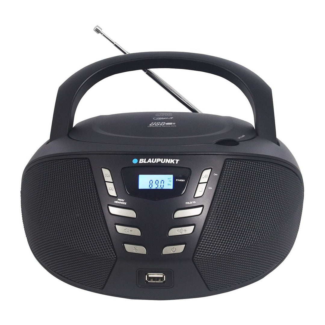 Boombox Blaupunkt, CD/MP3/USB/AUX, LCD displej, funkcia budíka, FM tuner, BB7BK