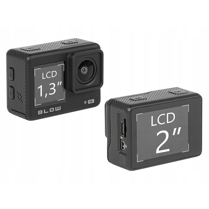 Športová kamera Pro4U 5K Blow, rozlíšenie 5K Ultra HD, 20 megapixlov, širokouhlý objektív 160°, vodotesná, diaľkové ovládanie, 78-568#