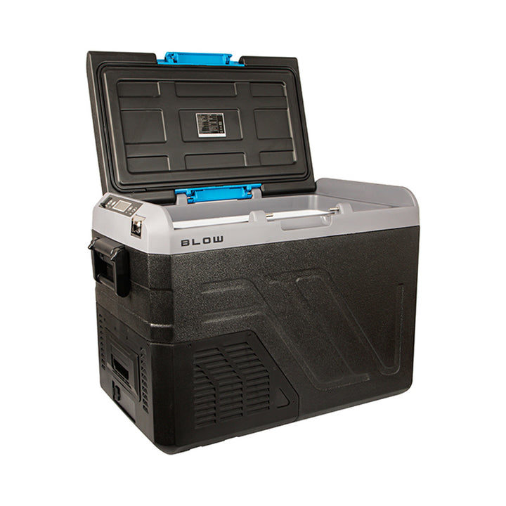Kompresorová cestovná chladnička do auta Blow, objem 35 l, dotykový ovládací panel, 12 V, 24 V a 230 V, USB-C zásuvka, 44-208#