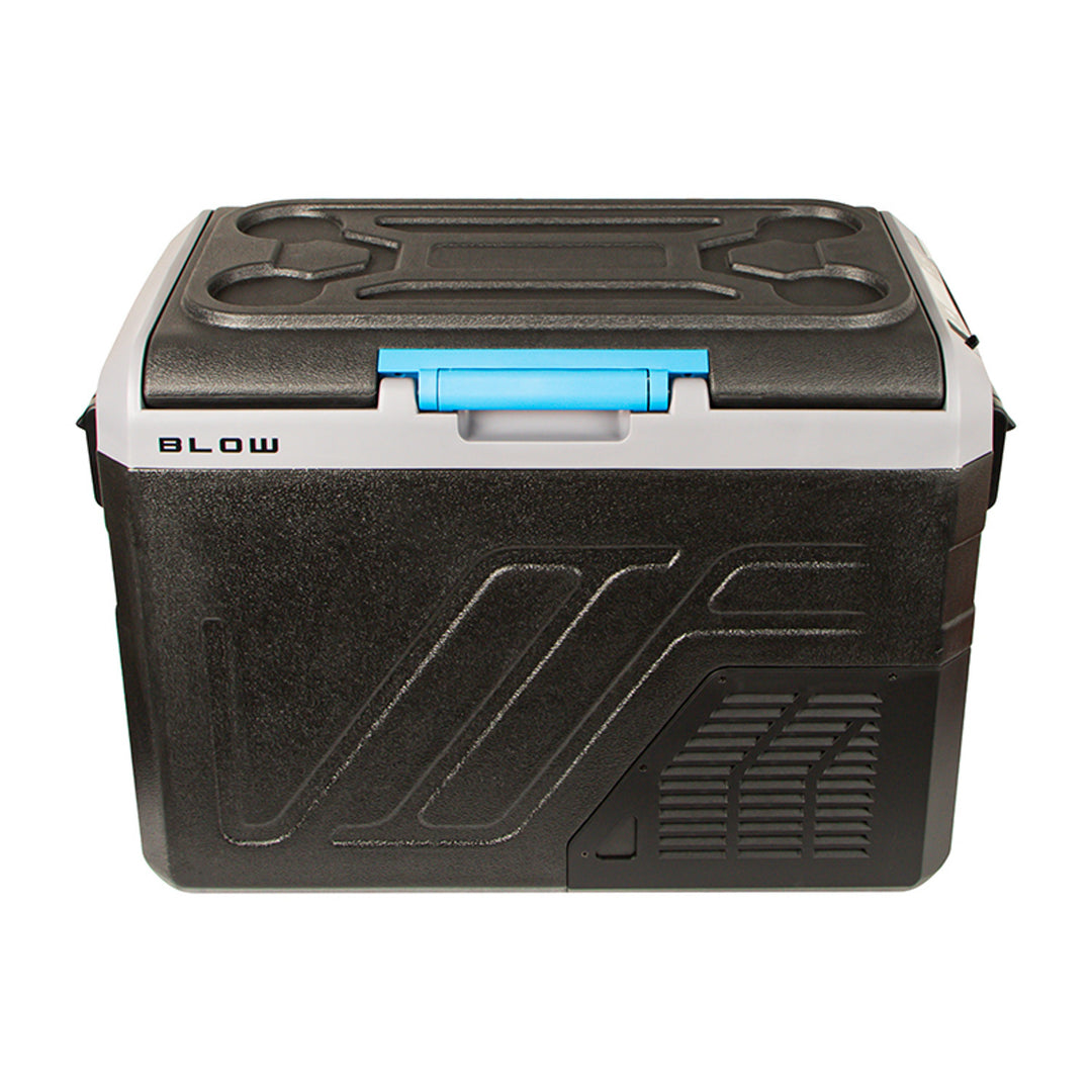 Kompresorová cestovná chladnička do auta Blow, objem 35 l, dotykový ovládací panel, 12 V, 24 V a 230 V, USB-C zásuvka, 44-208#