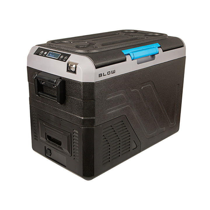 Kompresorová cestovná chladnička do auta Blow, objem 35 l, dotykový ovládací panel, 12 V, 24 V a 230 V, USB-C zásuvka, 44-208#