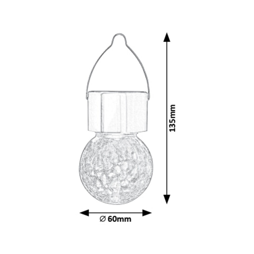 Solárna lampa Rabalux Yola, 1 lm, IP44, farba saténový chróm, LED 0,06 W, 7850, 2 kusy