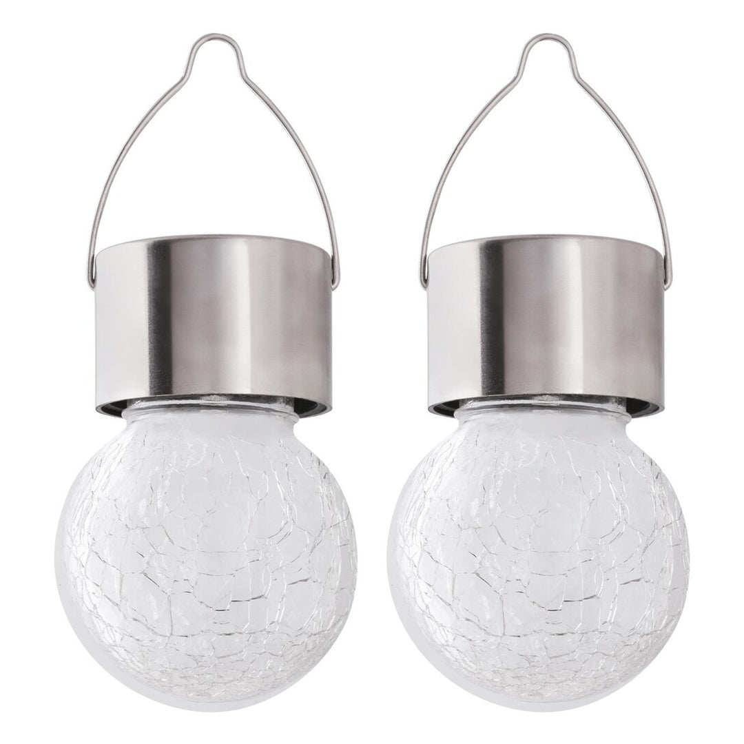 Solárna lampa Rabalux Yola, 1 lm, IP44, farba saténový chróm, LED 0,06 W, 7850, 2 kusy
