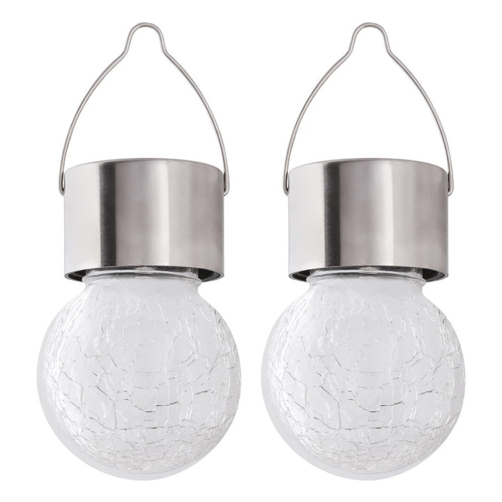 Solárna lampa Rabalux Yola, 1 lm, IP44, farba saténový chróm, LED 0,06 W, 7850, 2 kusy