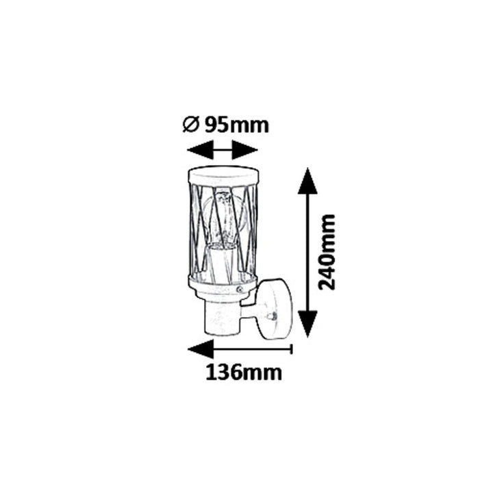 Vonkajšia nástenná lampa Rabalux Budapest, IP44, farba hnedá, závit E27, max. 40 W, 8888, 2 ks