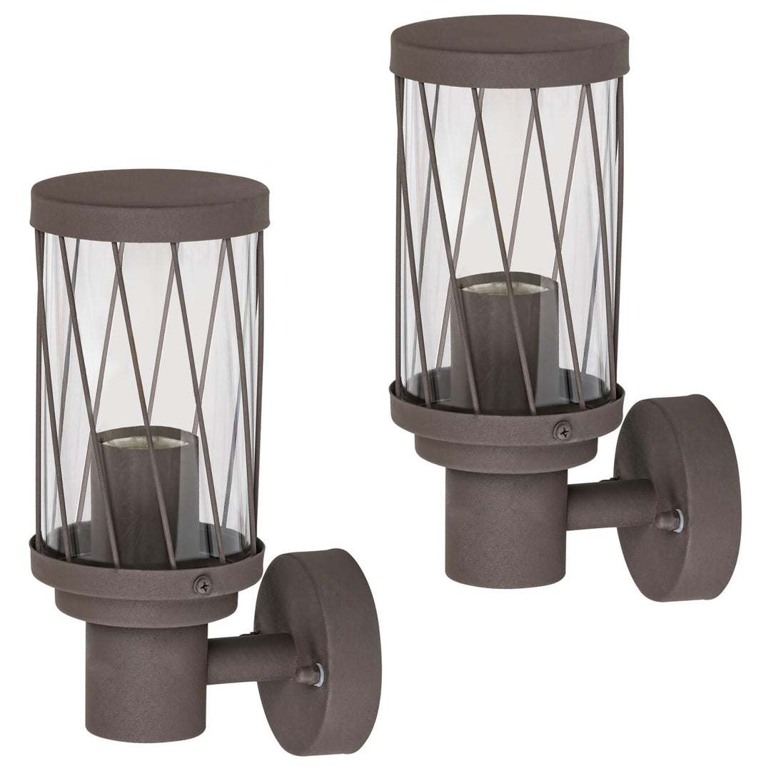Vonkajšia nástenná lampa Rabalux Budapest, IP44, farba hnedá, závit E27, max. 40 W, 8888, 2 ks