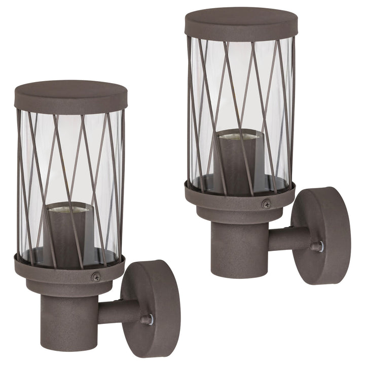 Vonkajšia nástenná lampa Rabalux Budapest, IP44, farba hnedá, závit E27, max. 40 W, 8888, 2 ks