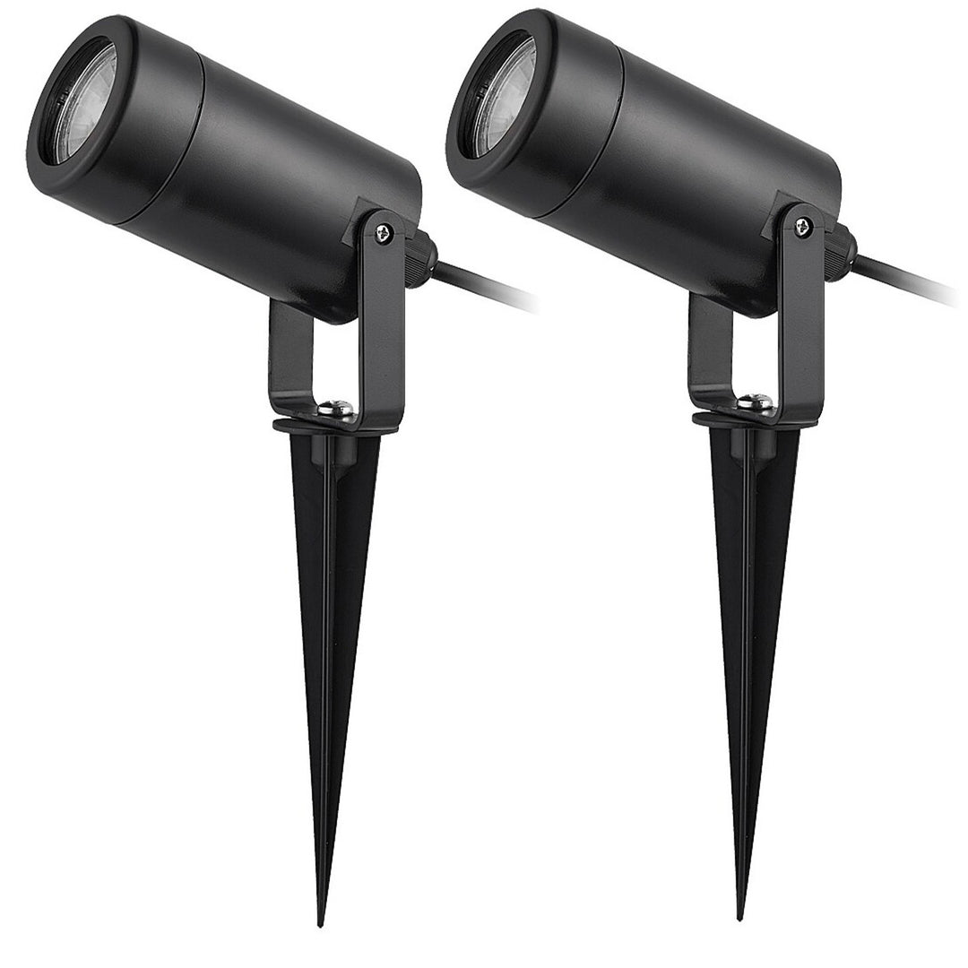 Pozemná lampa Rabalux Krobia, IP65, čierna, závit GU10, max. 4 W, 7814, 2 ks