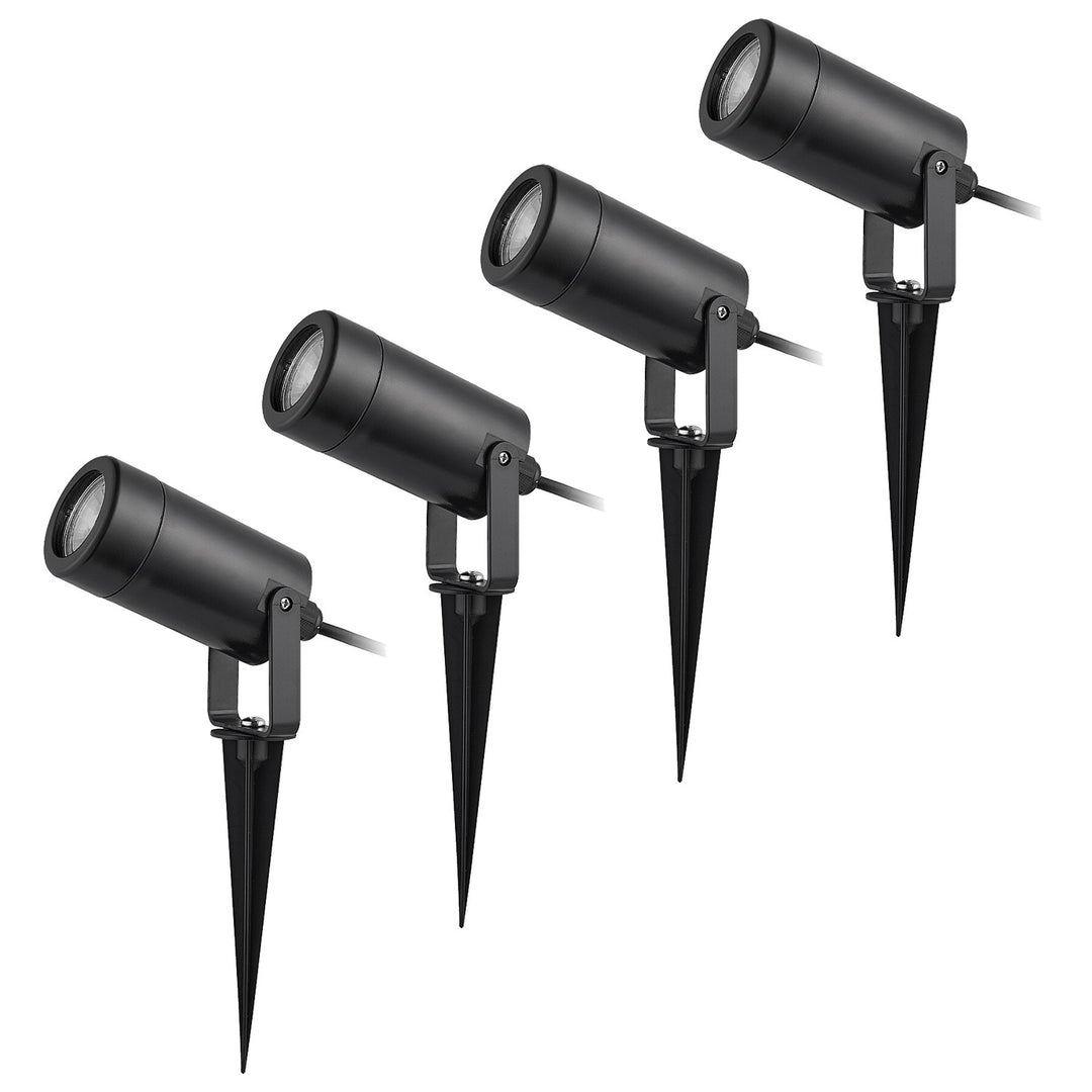 Pozemná lampa Rabalux Krobia, IP65, čierna, závit GU10, max. 4 W, 7814, 4 kusy