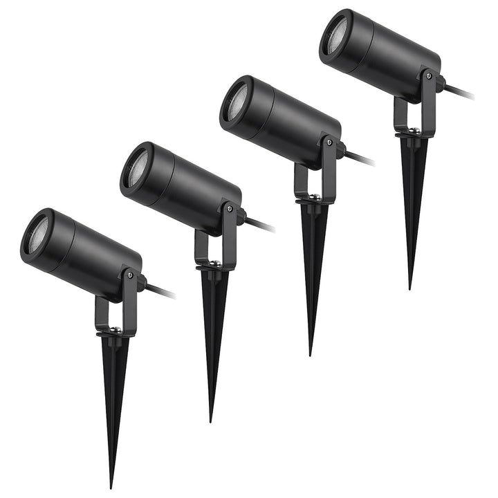 Pozemná lampa Rabalux Krobia, IP65, čierna, závit GU10, max. 4 W, 7814, 4 kusy