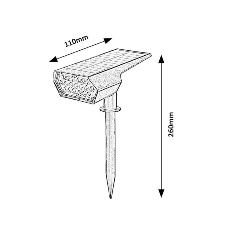 Solárna lampa Rabalux Nantes, 50 LM, IP65, čierna, LED 0,5 W, 77088, 4 kusy
