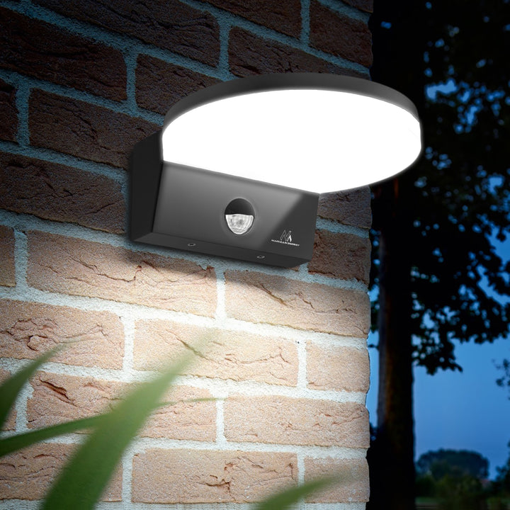 LED svietidlo so senzorom pohybu Maclean, PIR senzor pohybu, čierna farba, 15 W, IP65, 1560 lm, neutrálna biela farba (4000 K) MCE344 B, 2 kusy