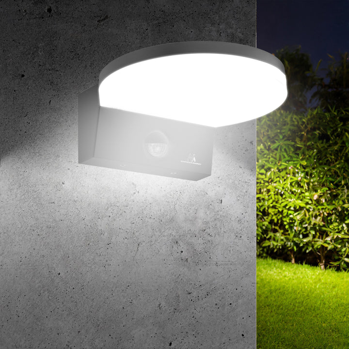 LED svietidlo so senzorom pohybu Maclean, PIR senzor pohybu, čierna farba, 15 W, IP65, 1560 lm, neutrálna biela farba (4000 K) MCE344 B, 2 kusy