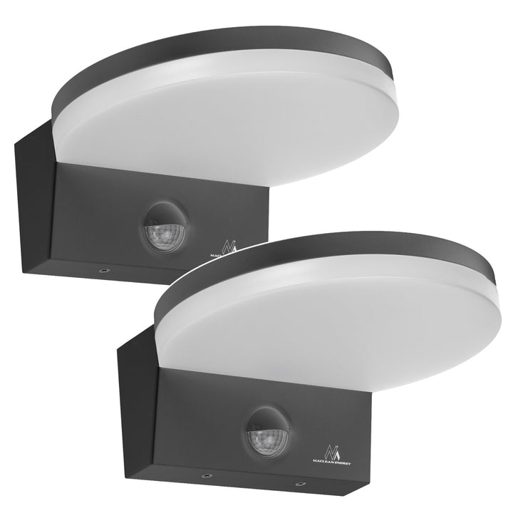 LED svietidlo s pohybovým senzorom Maclean, PIR senzor, farba sivá, 15 W, IP65, 1560 lm, neutrálna biela farba (4000 K) MCE344 GR, 2 ks