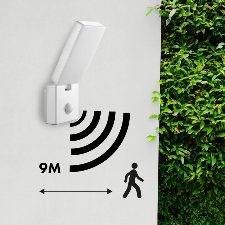 LED svietidlo s pohybovým senzorom Maclean, PIR pohybový senzor, biela farba, 10 W, IP65, 800 lm, neutrálna biela farba (4000 K) MCE516 W, 2 ks