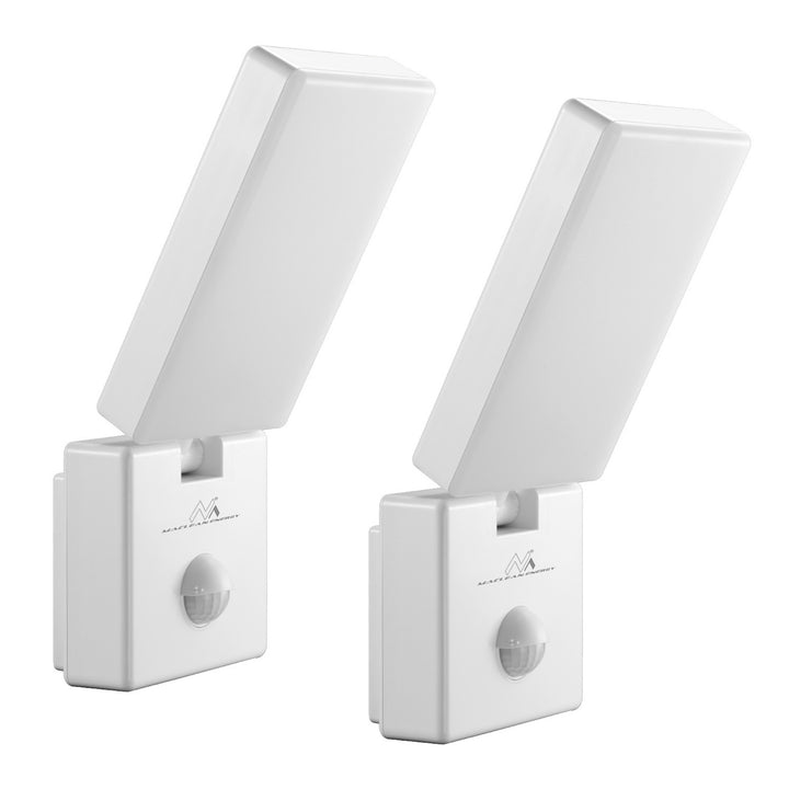 LED svietidlo s pohybovým senzorom Maclean, PIR pohybový senzor, biela farba, 10 W, IP65, 800 lm, neutrálna biela farba (4000 K) MCE516 W, 2 ks