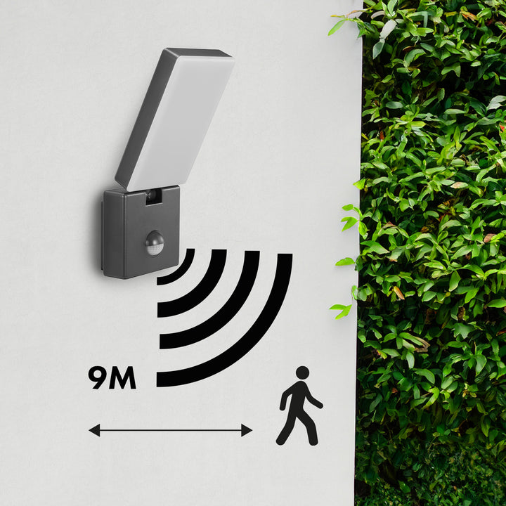 LED svietidlo s pohybovým senzorom Maclean, PIR pohybový senzor, farba sivá, 10 W, IP65, 800 lm, neutrálna biela farba (4000 K) MCE516 GR, 2 kusy