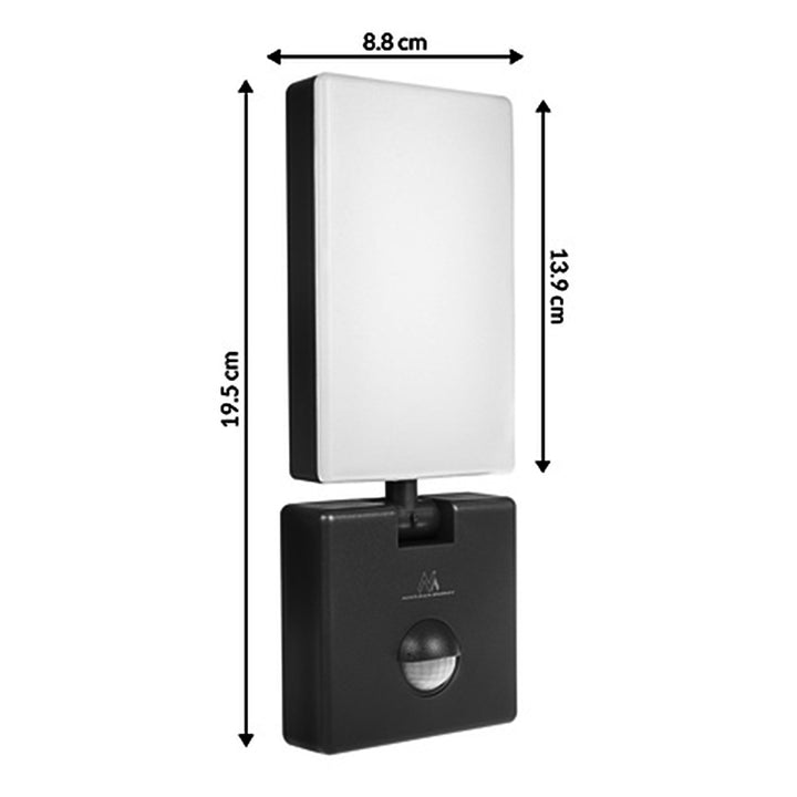LED svietidlo so senzorom pohybu Maclean, PIR senzor pohybu, čierna farba, 10 W, IP65, 800 lm, neutrálna biela farba (4000 K) MCE516 B, 2 kusy
